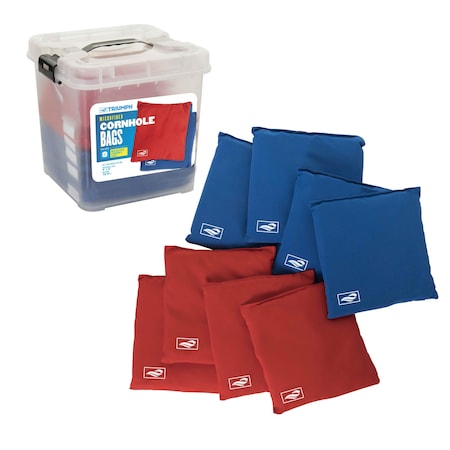 Triumph 6 in. x 6 in. 12.5 oz. Microfiber Bean Bags with Tub, Red and Blue, 8PK 12-0040-3